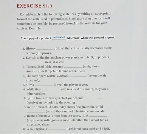 Solved EXERCISE 51.4 Rewrite each of the following sentences | Chegg.com