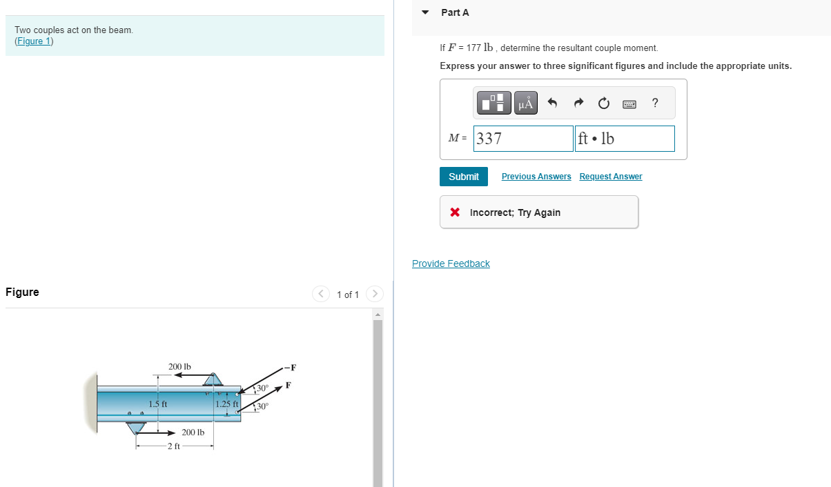Solved Two couples act on the beam.(Figure 1)FigurePart AIf | Chegg.com