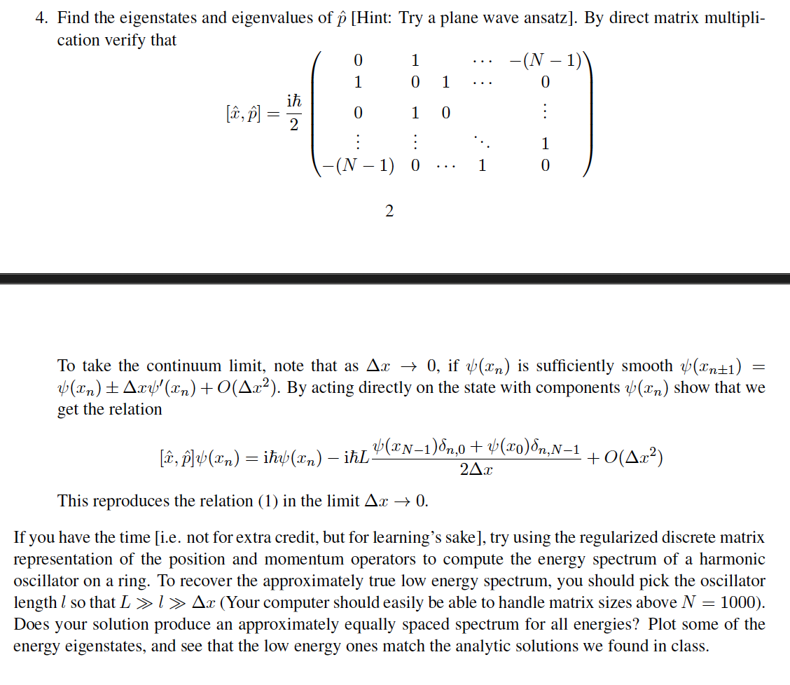 Solved Find the eigenstates and eigenvalues of hat(p) [Hint: | Chegg.com