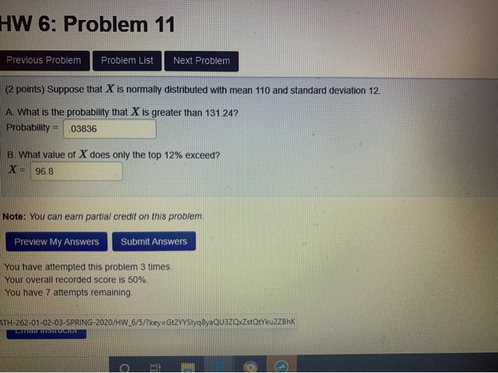 Solved HW 6: Problem 11 Previous Problem Problem List Next | Chegg.com
