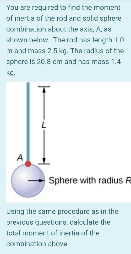Solved You are required to find the moment of inertia of the | Chegg.com
