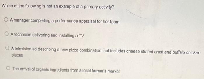 Solved Which of the following is not an example of a primary | Chegg.com