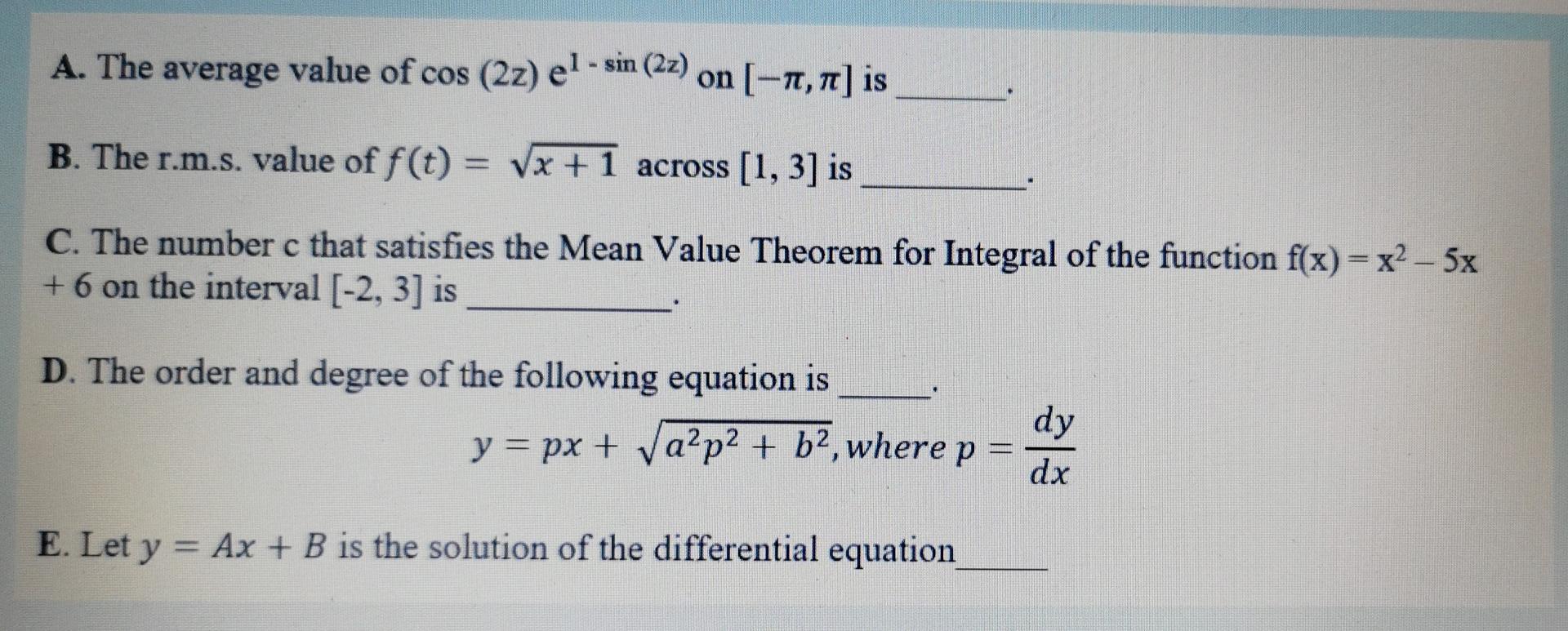 Solved Answer All A AND B AND C AND D AND E | Chegg.com