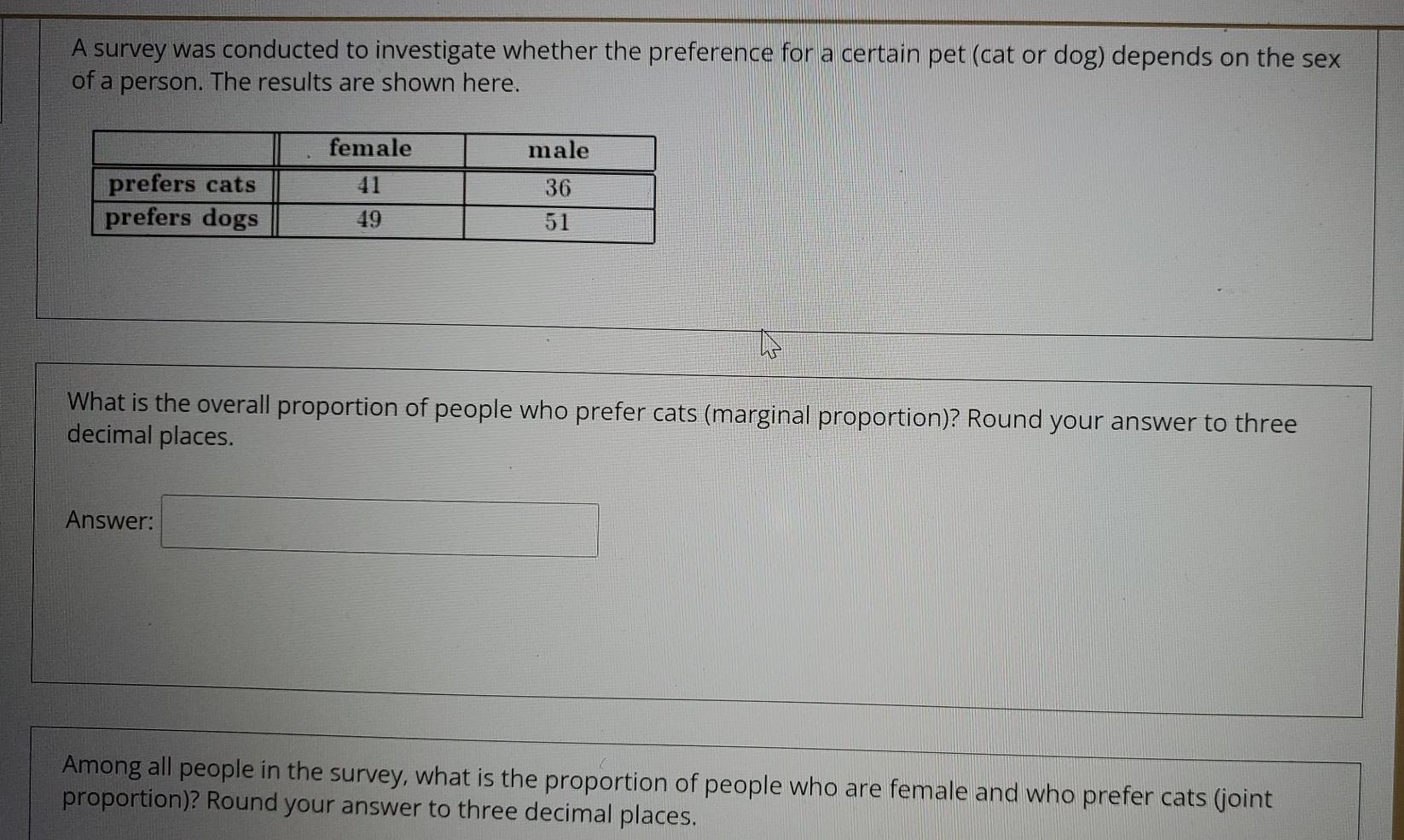 Solved A survey was conducted to investigate whether the | Chegg.com