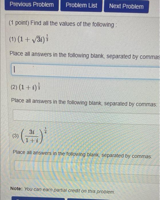 Solved Previous Problem Problem List Next Problem (1 point) | Chegg.com