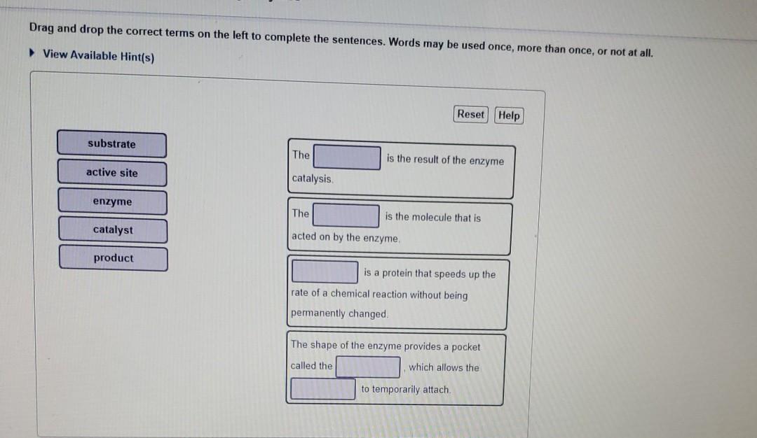 Solved Drag and drop the correct terms on the left to