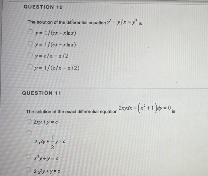 Solved QUESTION 1 A solution to the differential equation | Chegg.com