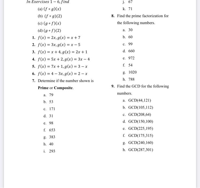 Solved J 67 K 71 8 Find The Prime Factorization For Th Chegg Com