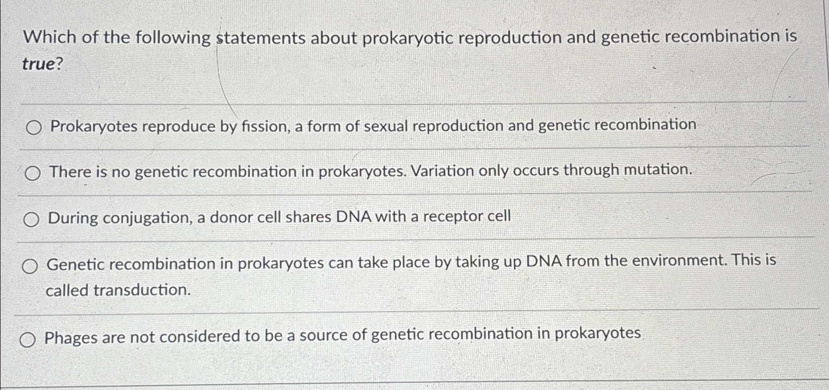 Solved Which of the following statements about prokaryotic