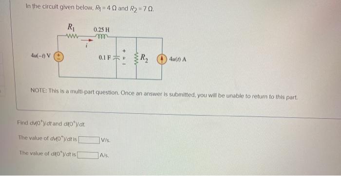 Solved In the circuit given below, R = 4 and R2 = 70 R 0.25 | Chegg.com