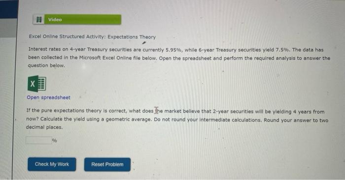 Solved 1 Video Excel Online Structured Activity: | Chegg.com
