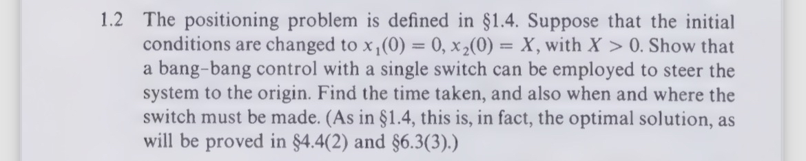 Solved 1.2 ﻿The positioning problem is defined in §1.4. | Chegg.com