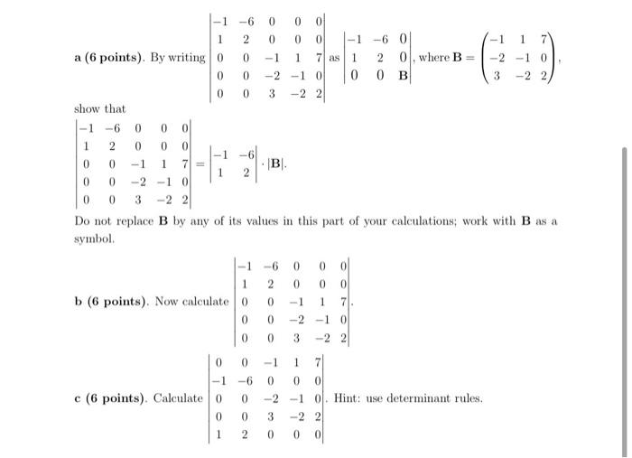 Solved Problem 2 (18 points). A block matrix is a square