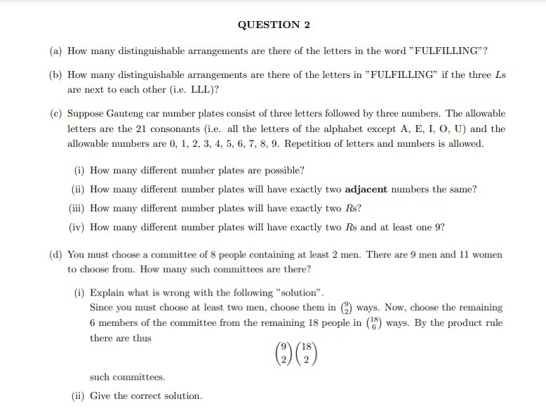 Solved Discrete Math - ﻿please leave answers in factorial | Chegg.com