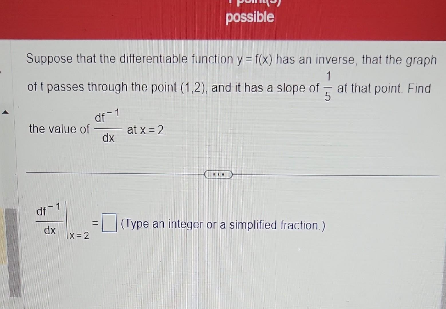 Solved Suppose That The Differentiable Function Y F X Has