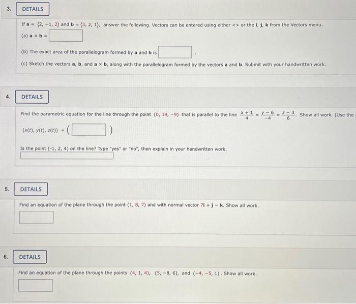 Solved If A= 2,−1,2 And B= 3,2,1 , Answer The Following. | Chegg.com