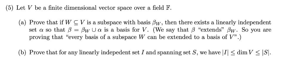 V Over Math Solved (5) Let V be a finite dimensional vector space over | Chegg.com