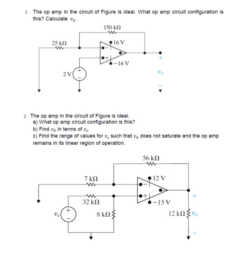 The op amp in the circuit of Figure is ideal. What op | Chegg.com