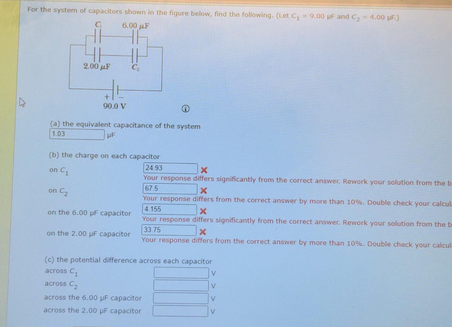 Solved For The System Of Capacitors Shown In The Figure | Chegg.com