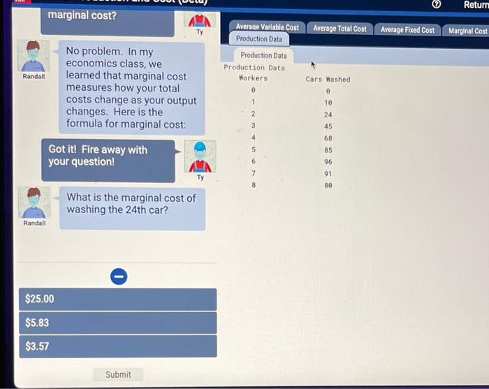 Solved marginal cost? AN ту Marginal Cost Average Variable