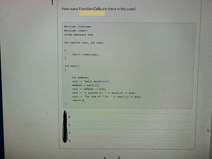 Solved How many Function Calls are there in this code? | Chegg.com