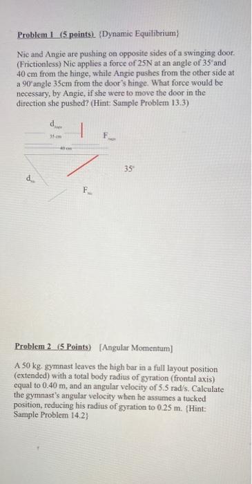 Solved Problem L. (5. points). Dynamic Equilibrium Nic and | Chegg.com