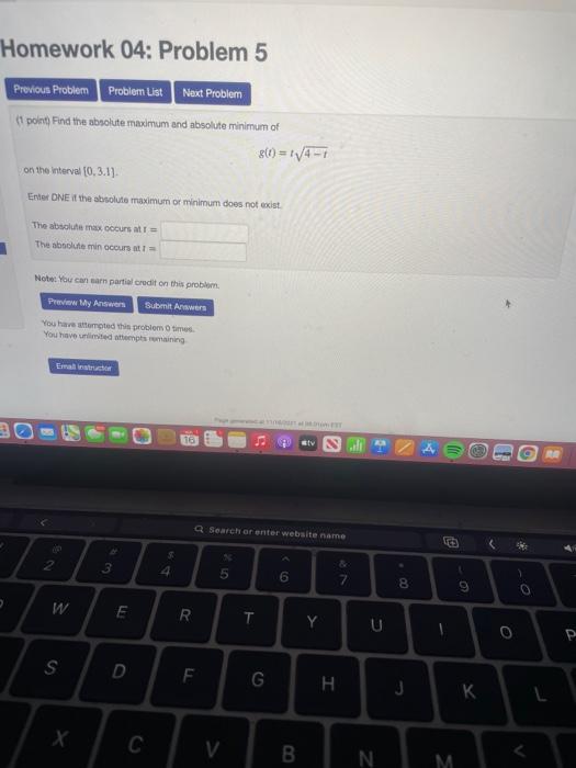 Solved Homework 04: Problem 5 Previous Problem Problem List | Chegg.com