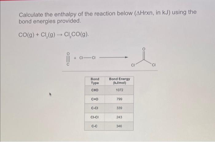 Solved Calculate the enthalpy of the reaction below ( ΔHrxn, | Chegg.com