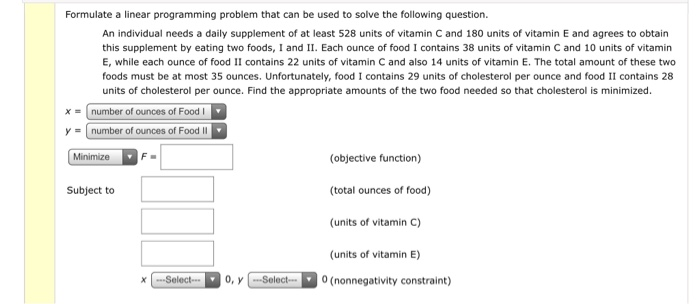 Solved Formulate a linear programming problem that can be | Chegg.com