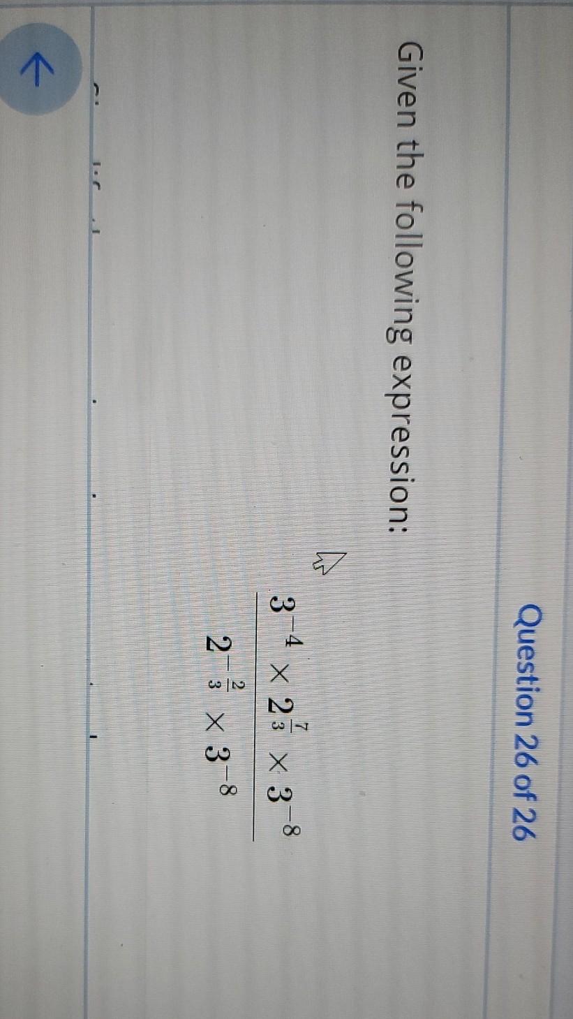 Solved Question 26 of 26 Given the following expression: hi | Chegg.com