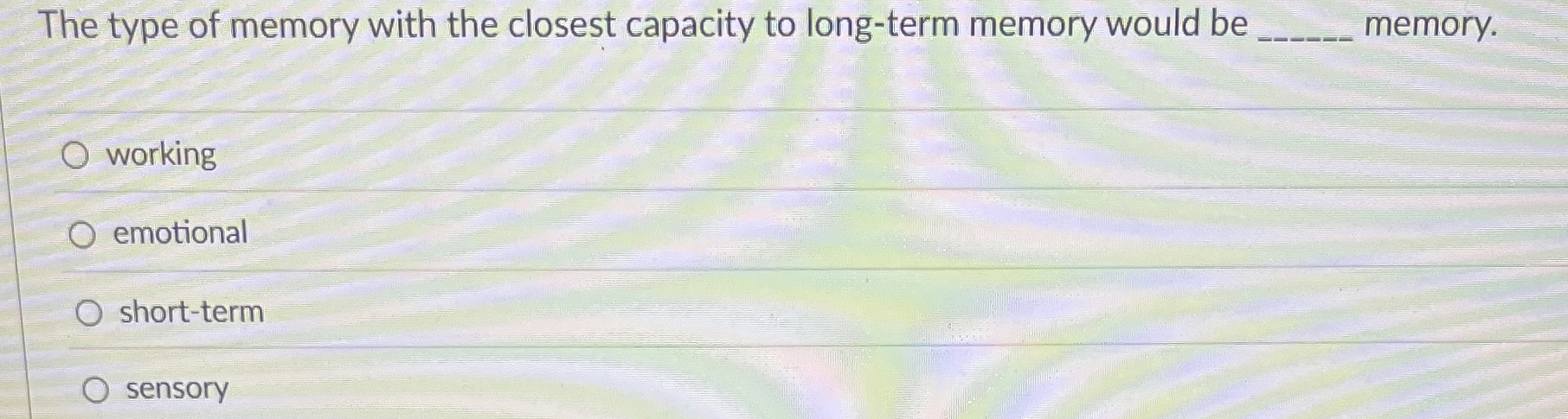 Solved The type of memory with the closest capacity to | Chegg.com