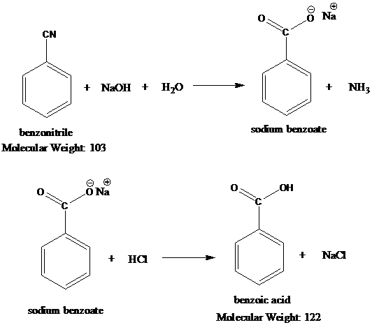 Solved Preparation Of Benzoic Acid From Benzonitrilethe Yield Lim Chegg Com