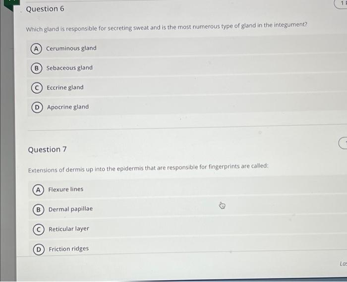 solved-1-question-6-which-gland-is-responsible-for-secreting-chegg