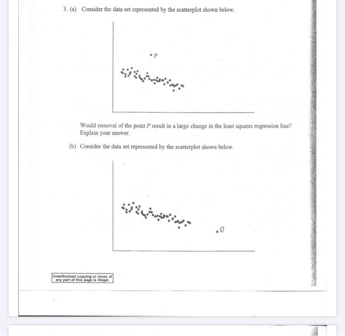 Solved 3. (a) Consider the data set represented by the | Chegg.com