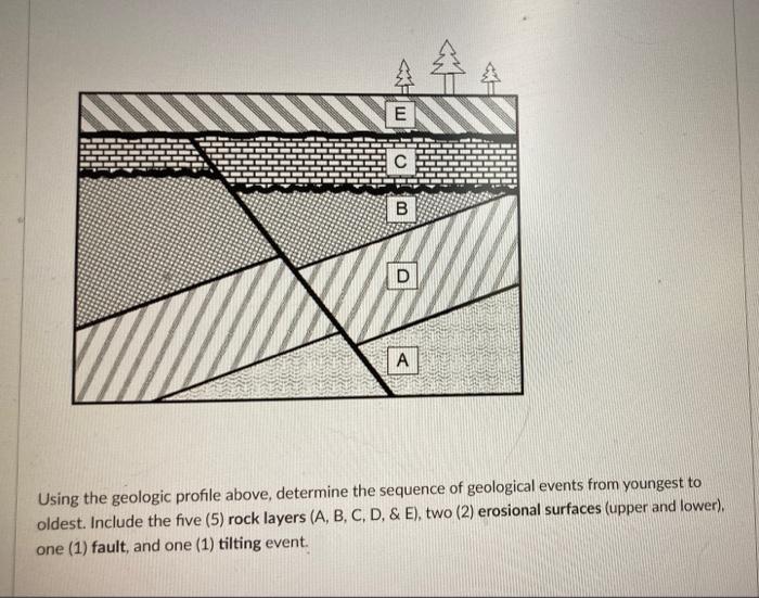 Solved EN O C B D A Using The Geologic Profile Above, | Chegg.com