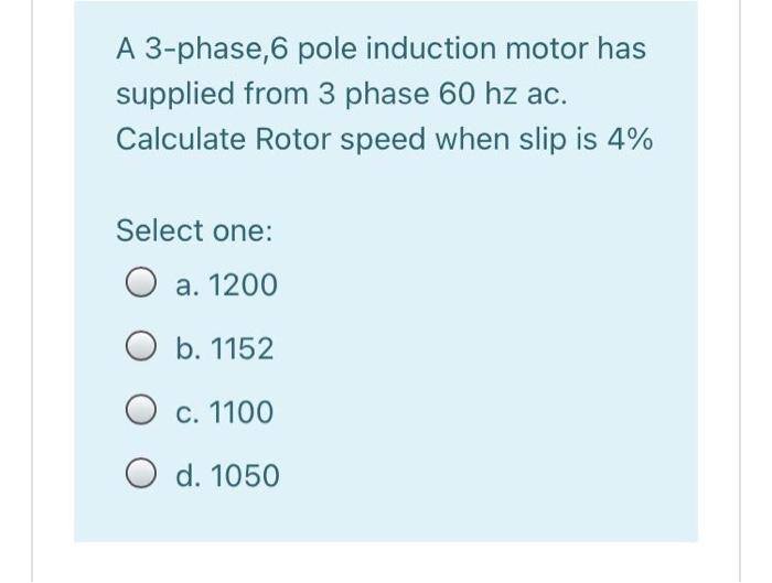Solved A 3-phase,6 pole induction motor has supplied from 3 | Chegg.com