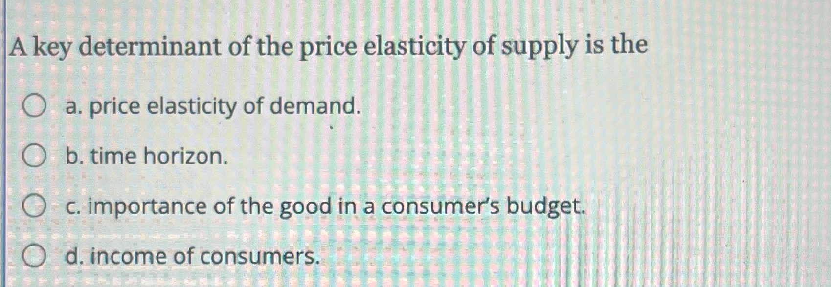 what is the determinant of price elasticity of supply