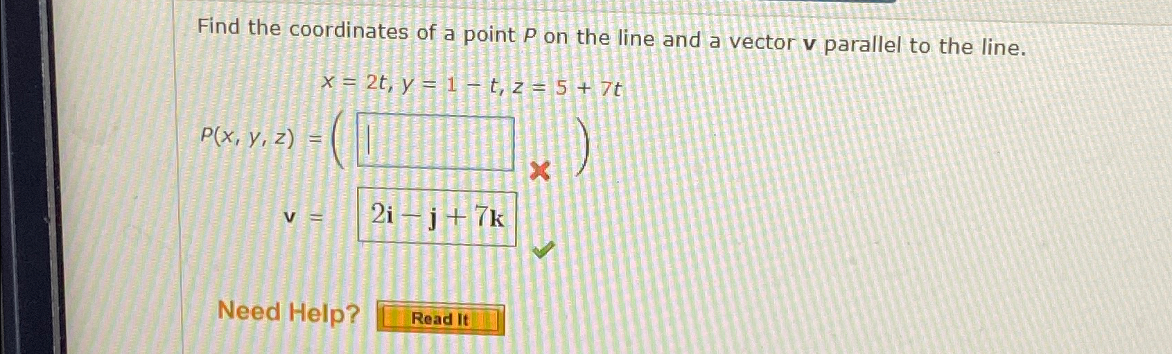 Solved Find The Coordinates Of A Point P ﻿on The Line And A | Chegg.com