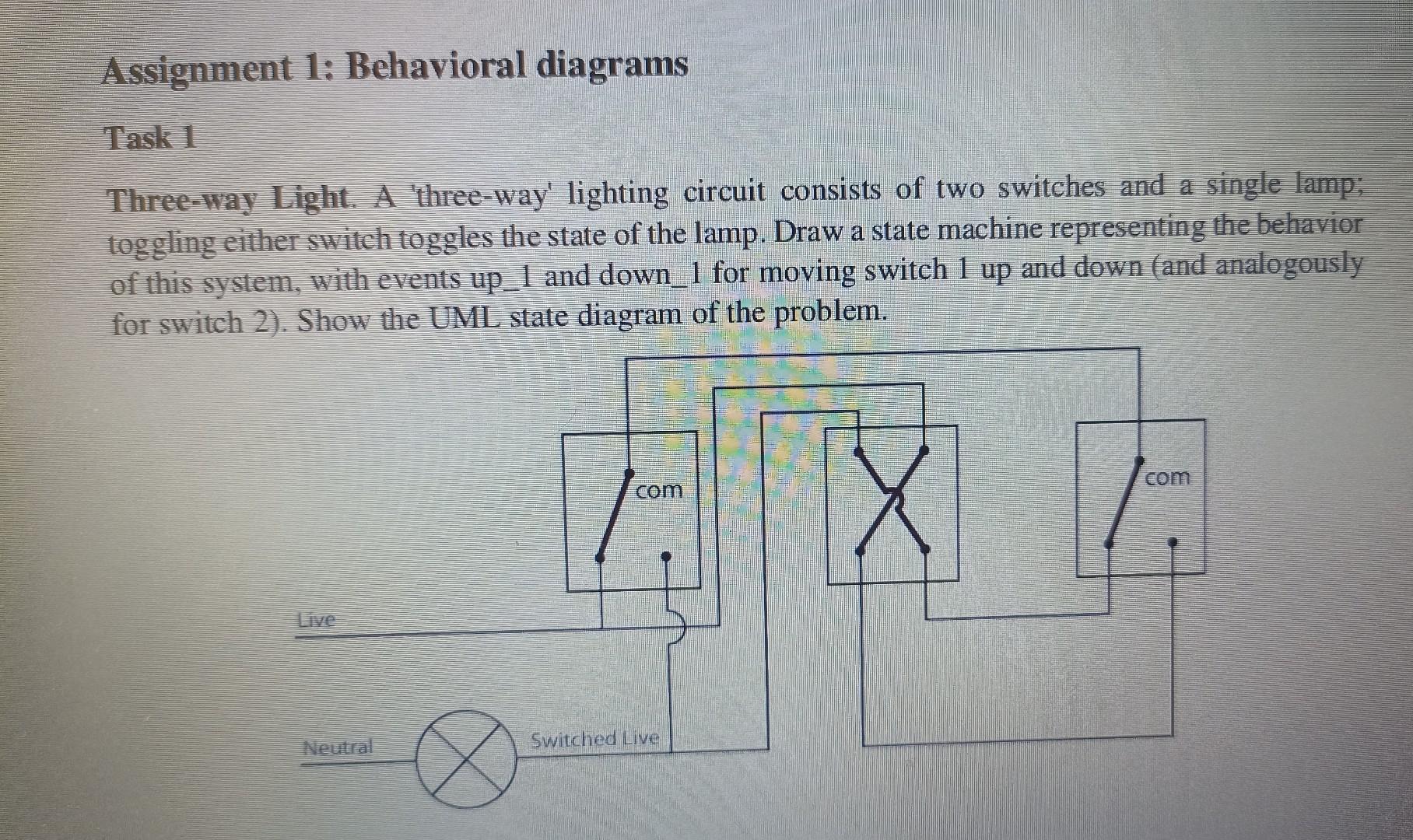 Solved Task 1 Three-way Light. A 'three-way' lighting | Chegg.com