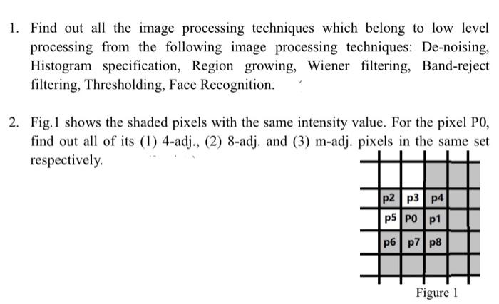 Solved 1. Find out all the image processing techniques which | Chegg.com