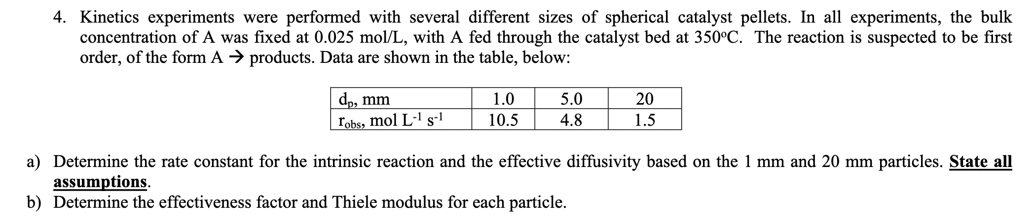 Kinetics experiments were performed with several | Chegg.com