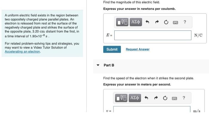 Solved Find the magnitude of this electric field. Express | Chegg.com