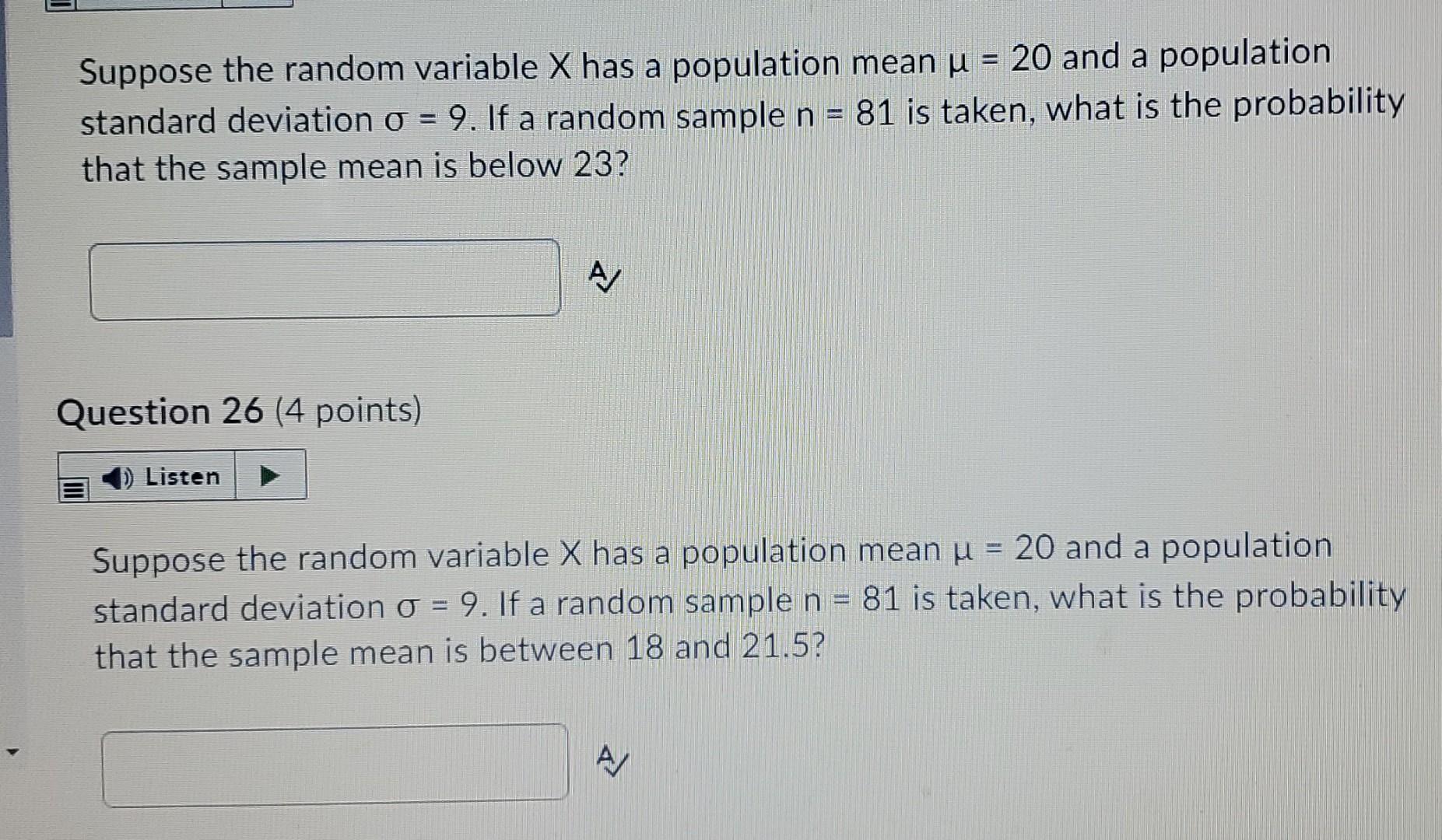 Solved Suppose the random variable X has a population mean u | Chegg.com