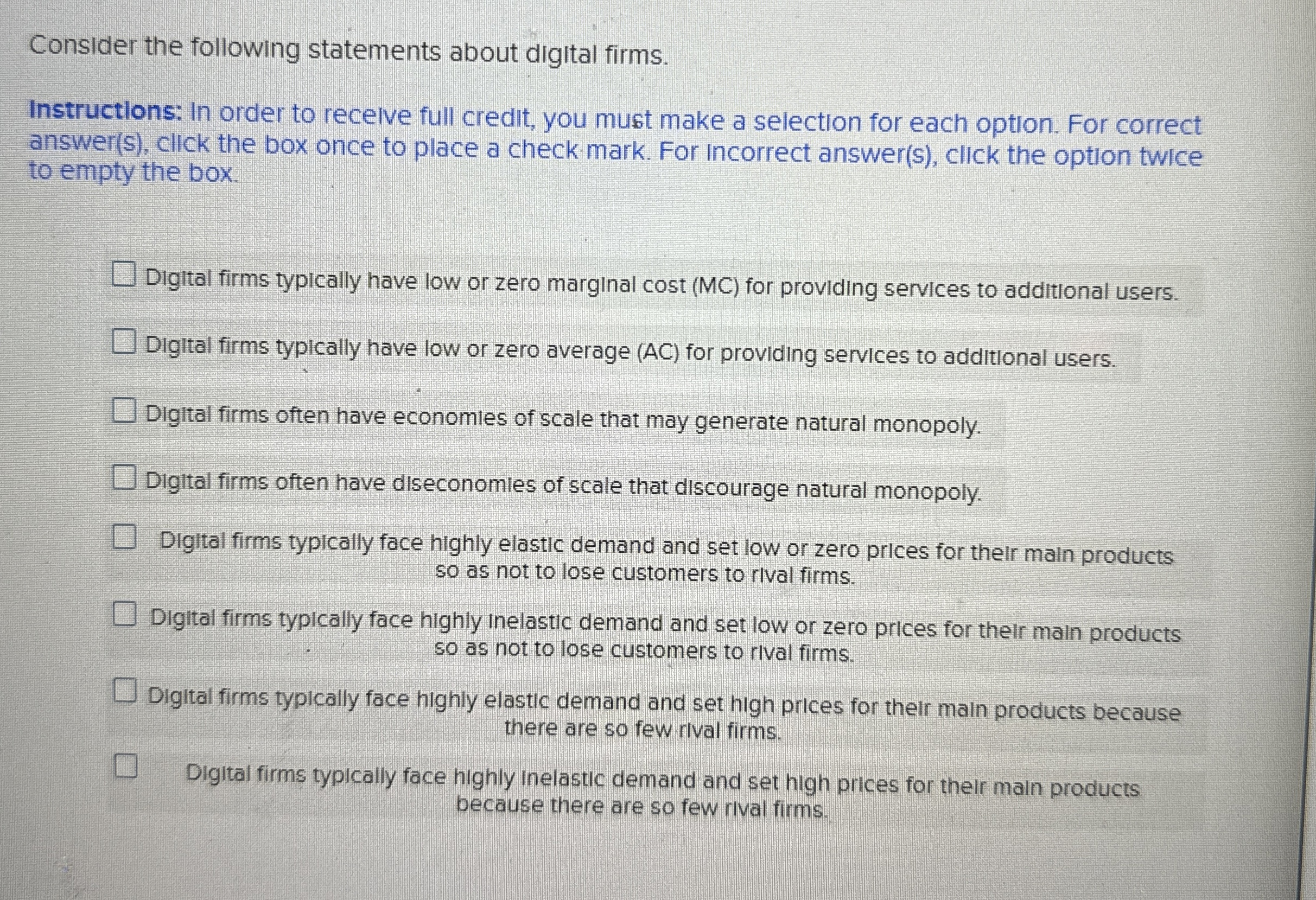 Solved Consider the following statements about digital | Chegg.com