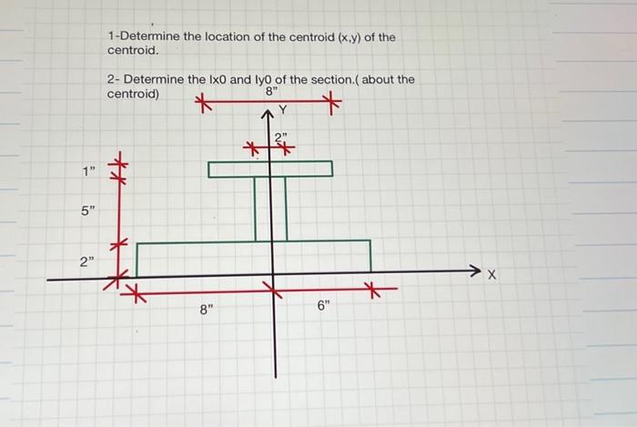 Solved 1-Determine The Location Of The Centroid (x,y) Of The | Chegg.com