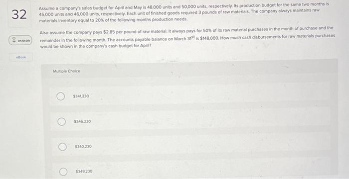 Solved An activity is 26 Multiple Choice 01:52:38 eBook a | Chegg.com