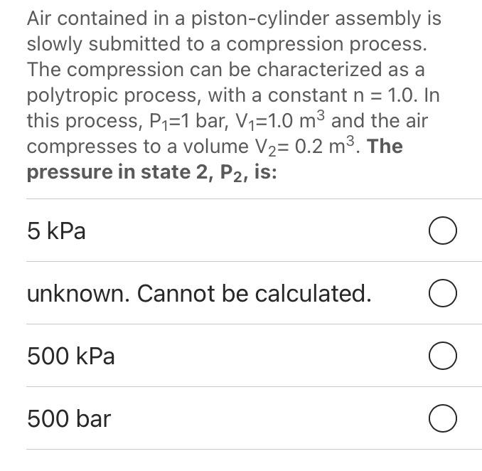 Solved Air contained in a pistoncylinder assembly is slowly