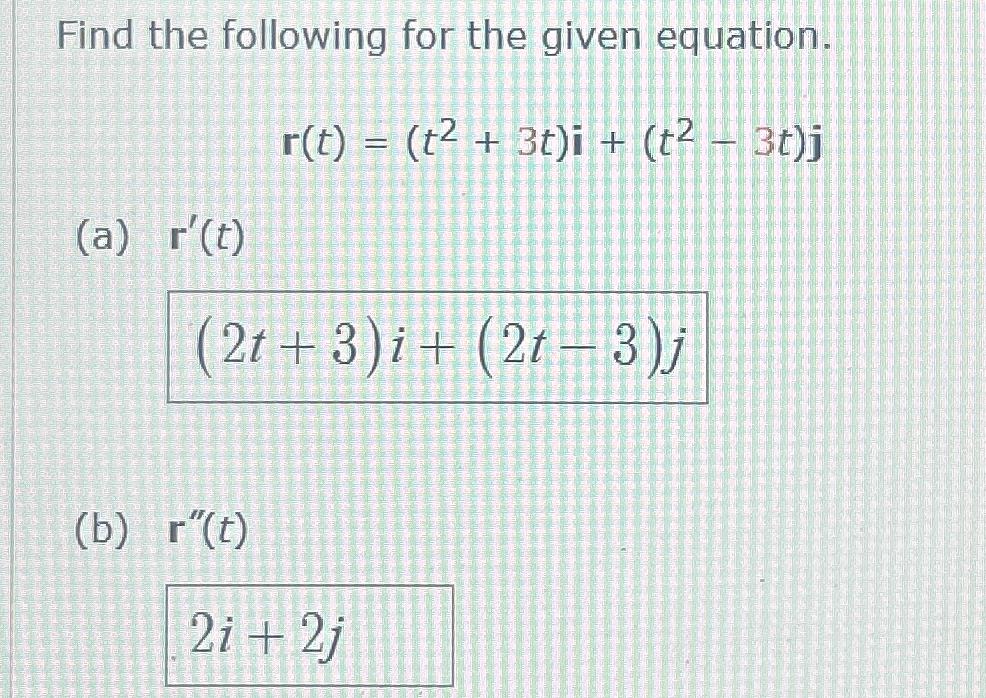 Solved Find the following for the given | Chegg.com