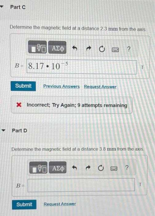 Solved Determine the magnetic field at a distance 0.9 mm | Chegg.com