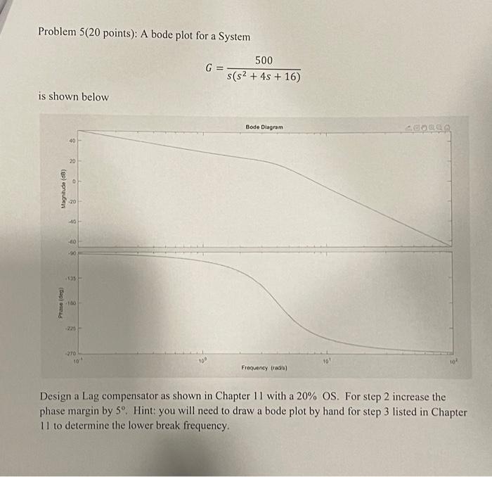 Problem 5(20 points ) : A bode plot for a System | Chegg.com